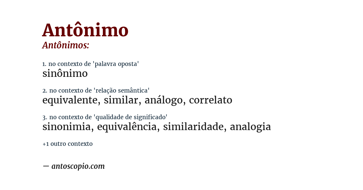 Antônimo de antônimo