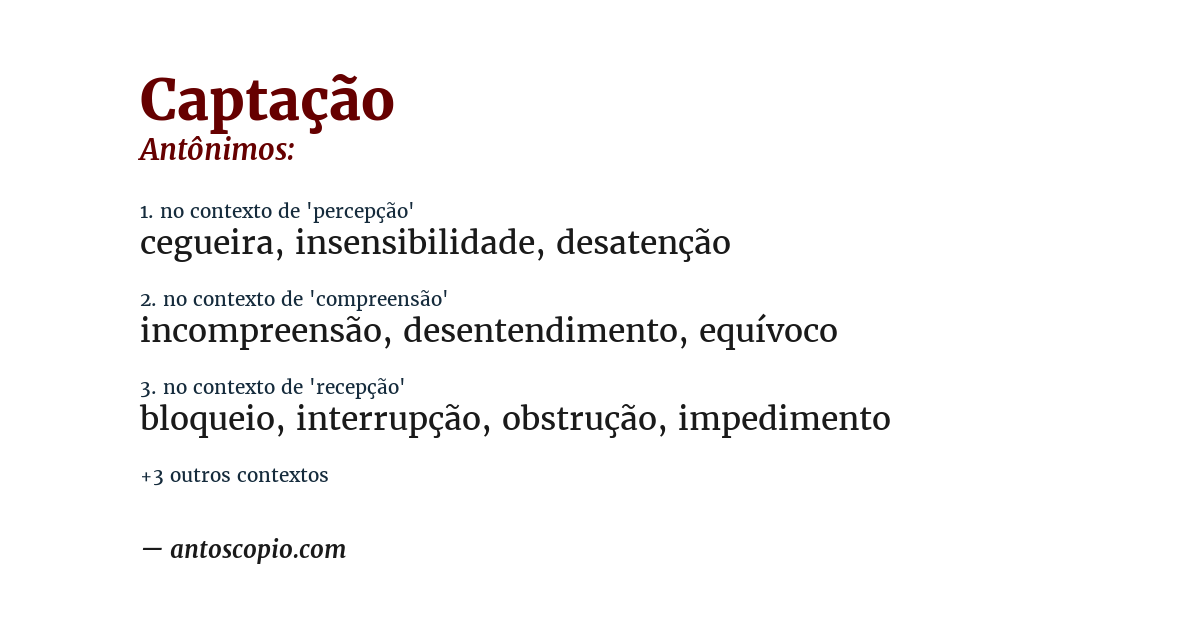 Antônimo de captação