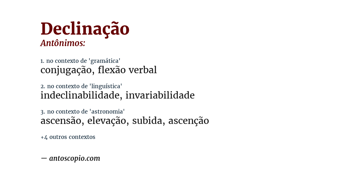 Antônimo de declinação