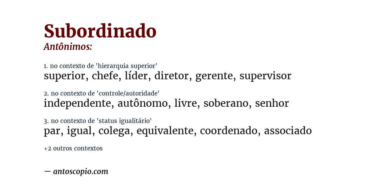 Antônimo de subordinado