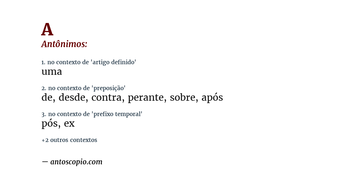 Antônimo de a