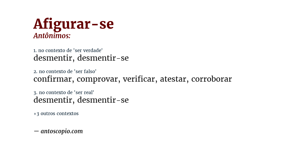 Antônimo de afigurar-se