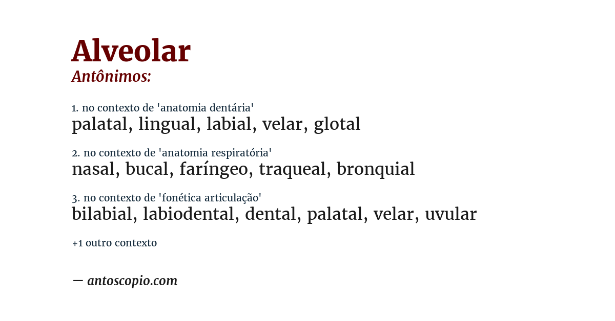 Antônimo de alveolar