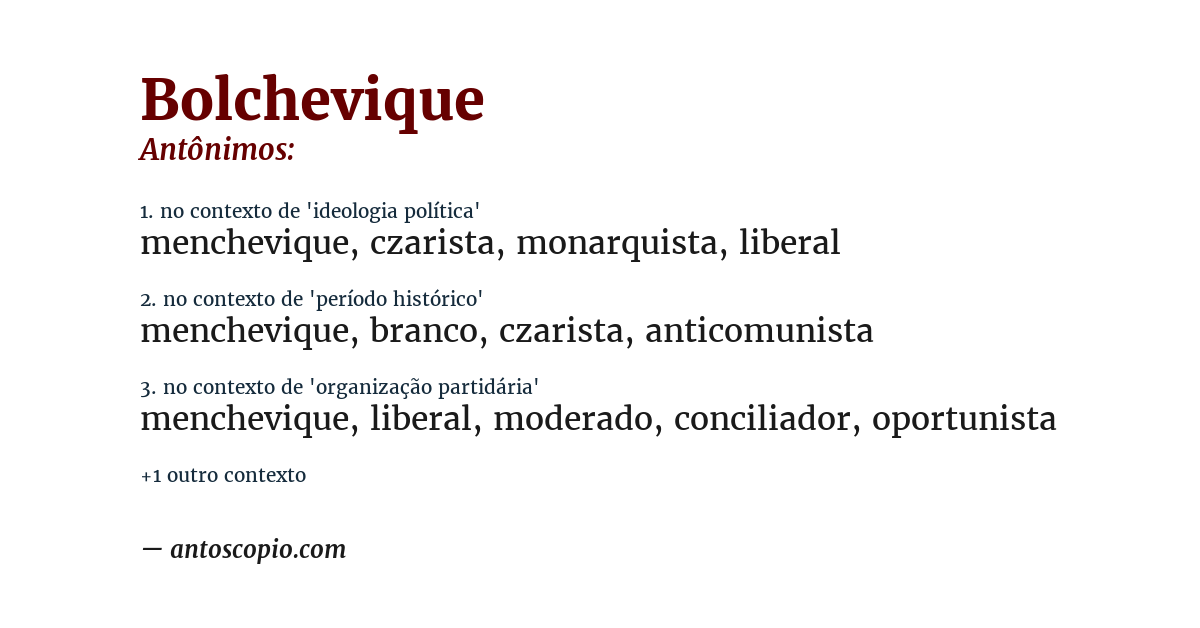 Antônimo de bolchevique