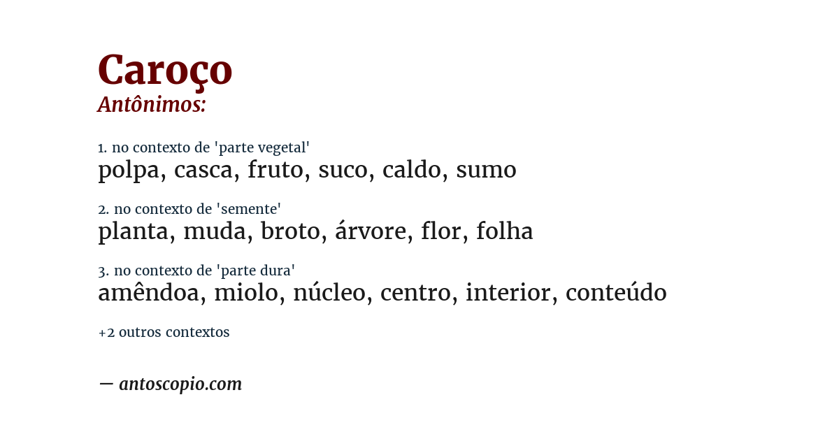 Antônimo de caroço