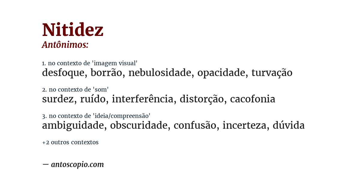Antônimo de nitidez