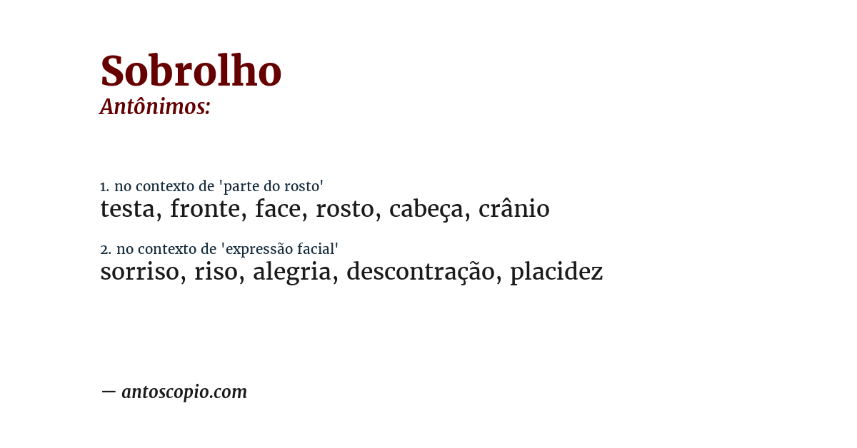 Antônimo de sobrolho