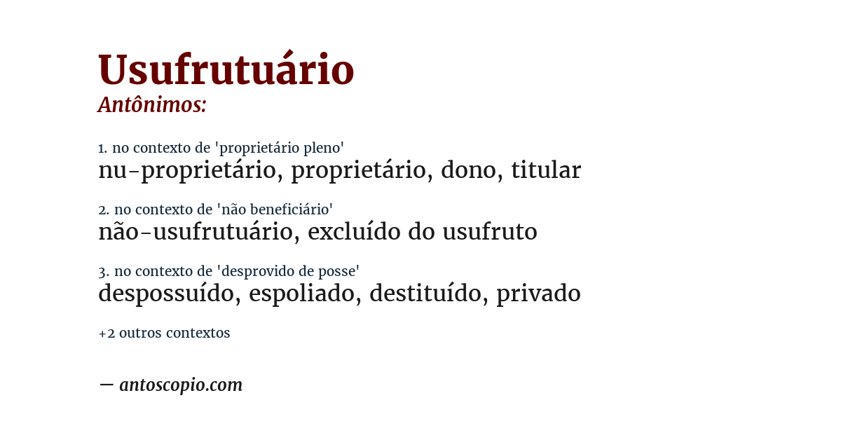 Antônimo de usufrutuário