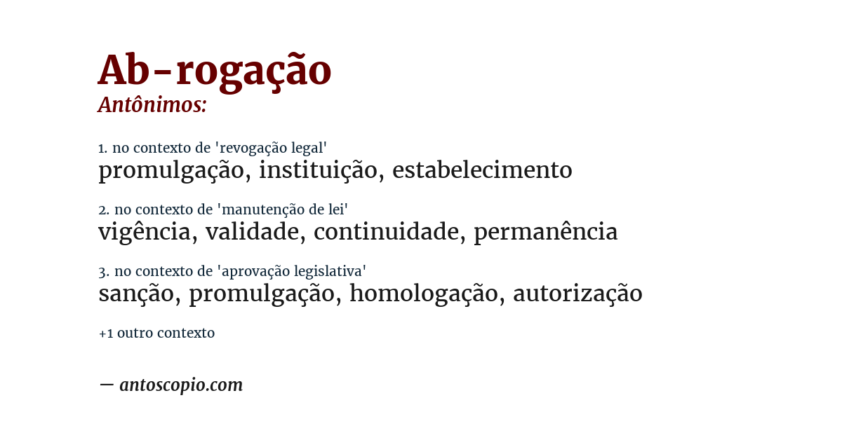 Antônimo de ab-rogação
