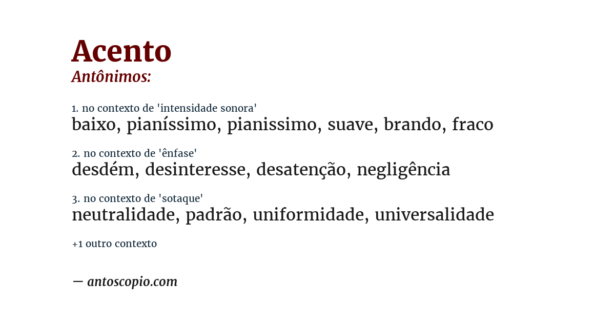 Antônimo de acento