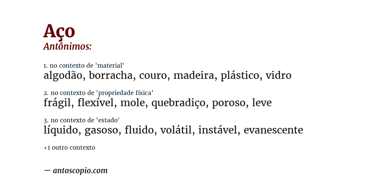 Antônimo de aço