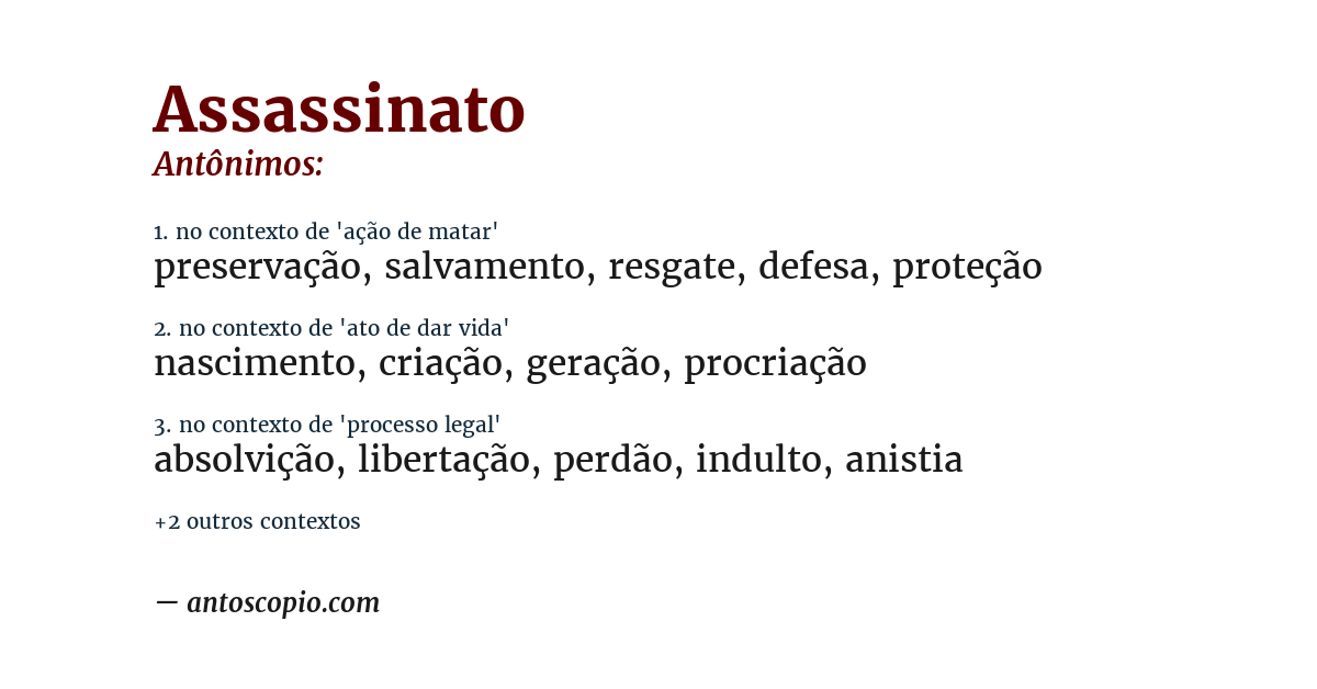Antônimo de assassinato