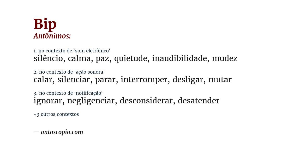 Antônimo de bip