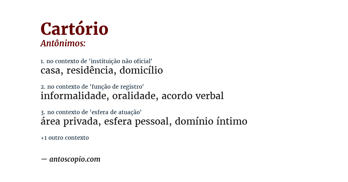 Antônimo de cartório
