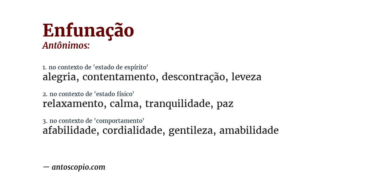 Antônimo de enfunação