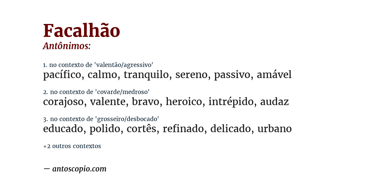 Antônimo de facalhão