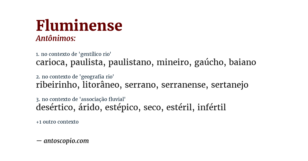 Antônimo de fluminense