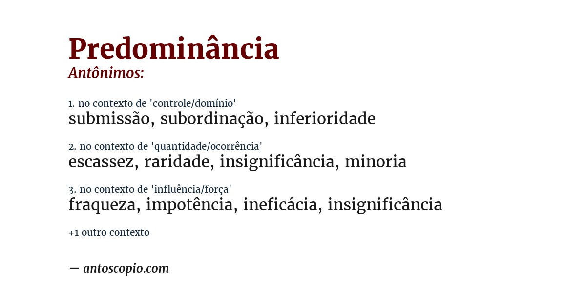 Antônimo de predominância