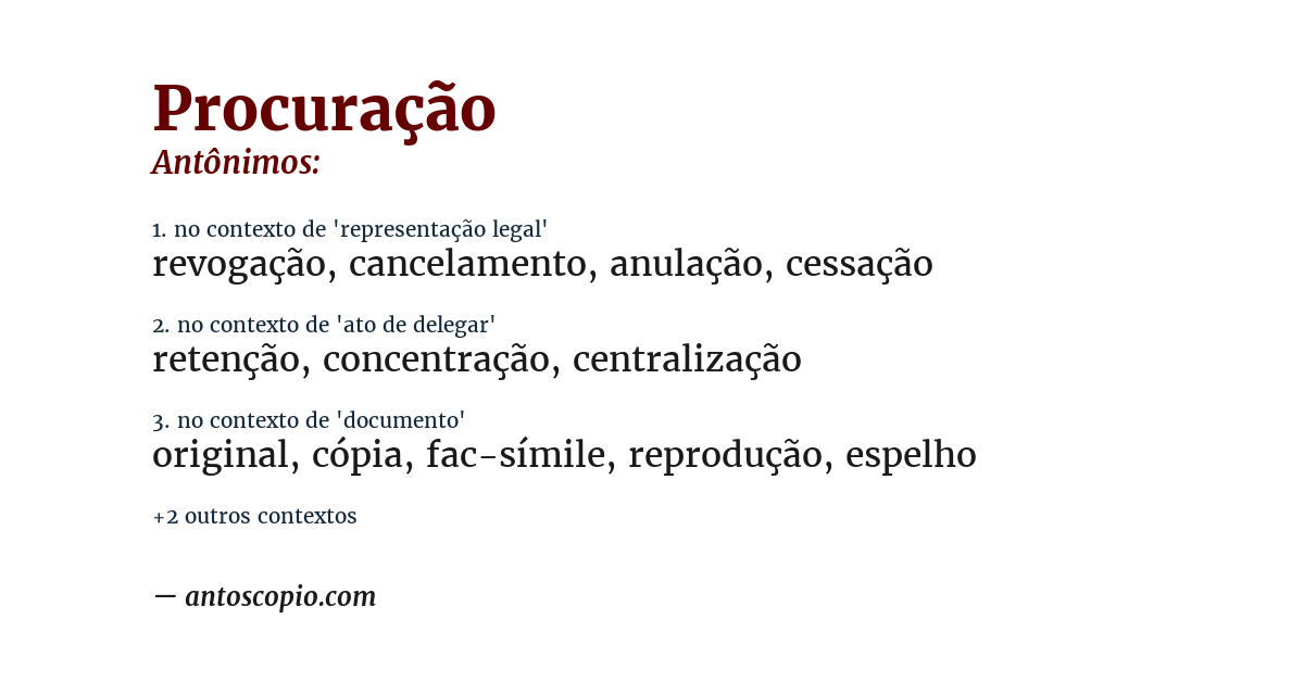 Antônimo de procuração