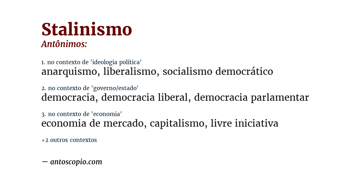 Antônimo de stalinismo