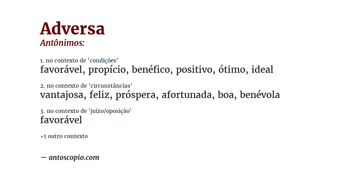Antônimo de adversa