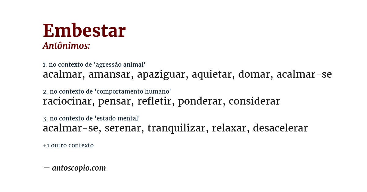 Antônimo de embestar