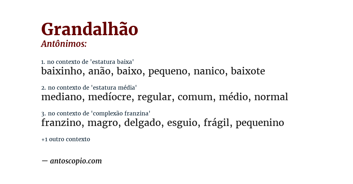 Antônimo de grandalhão