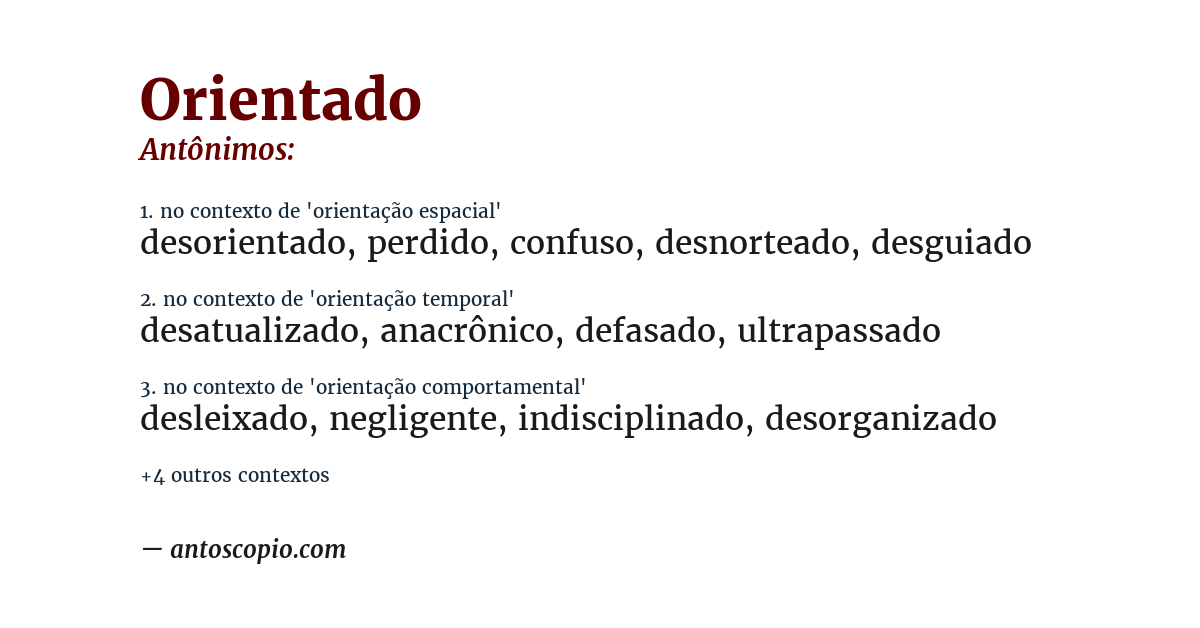 Antônimo de orientado