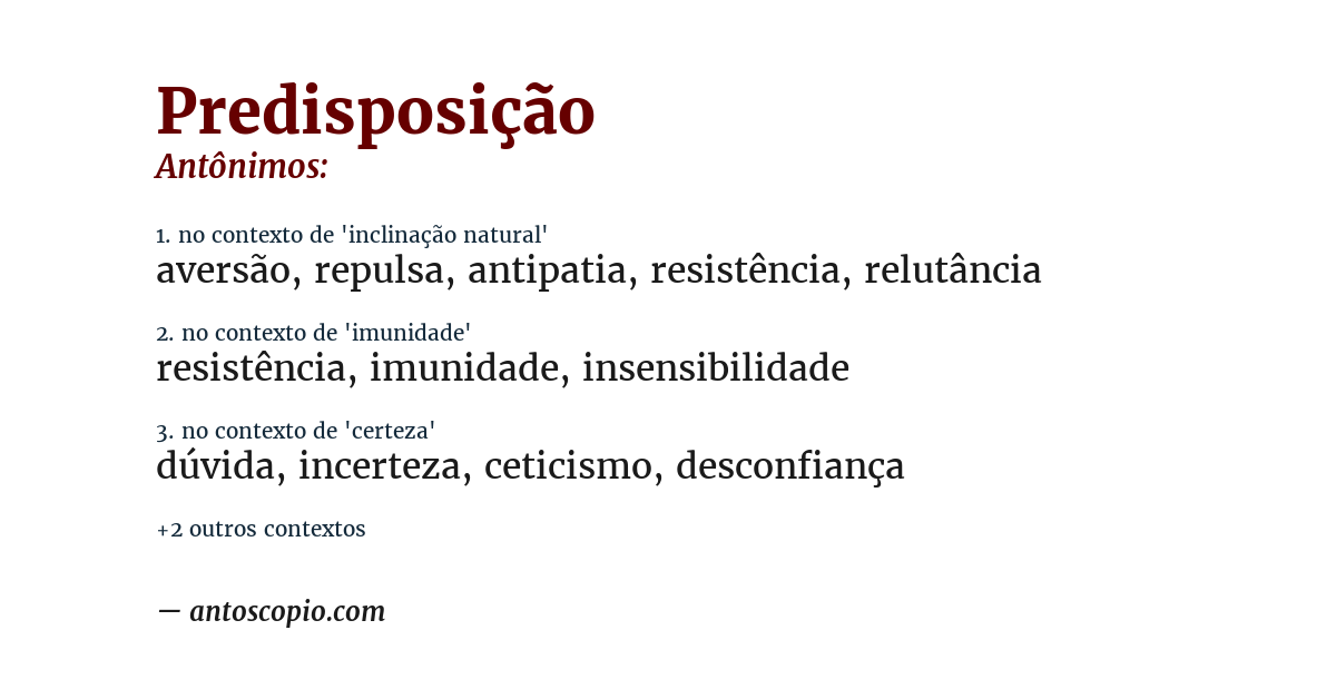 Antônimo de predisposição