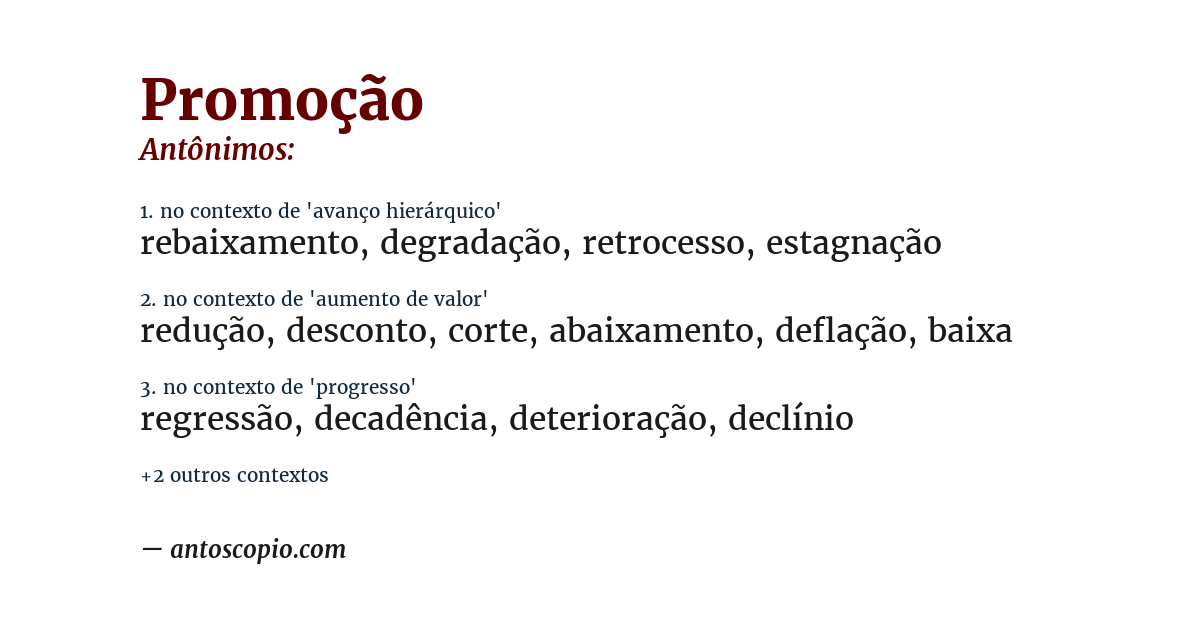 Antônimo de promoção