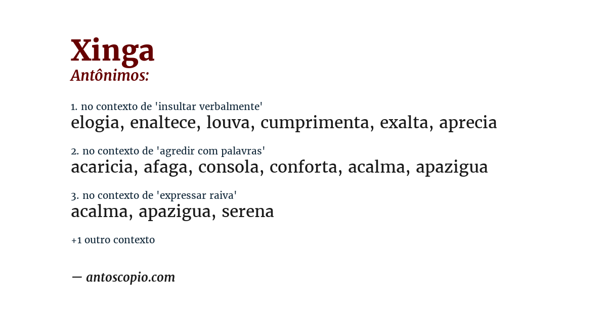 Antônimo de xinga