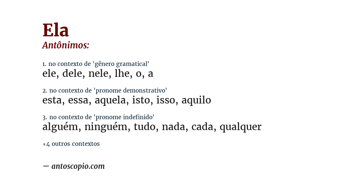 Antônimo de ela
