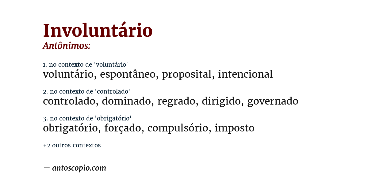 Antônimo de involuntário