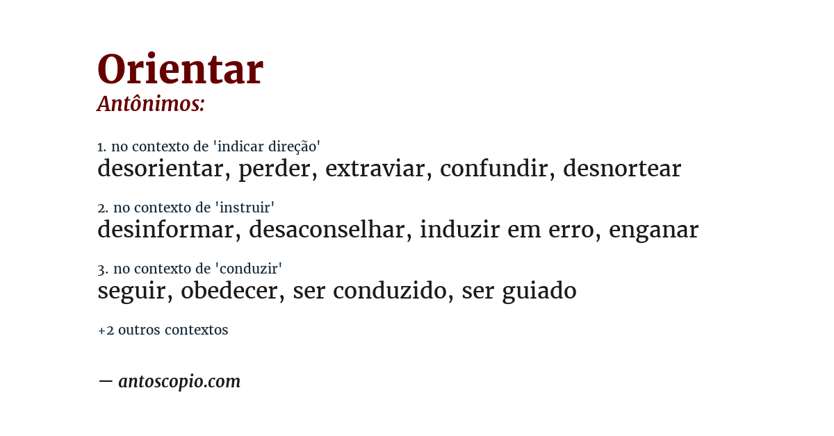 Antônimo de orientar