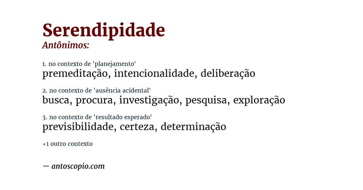 Antônimo de serendipidade