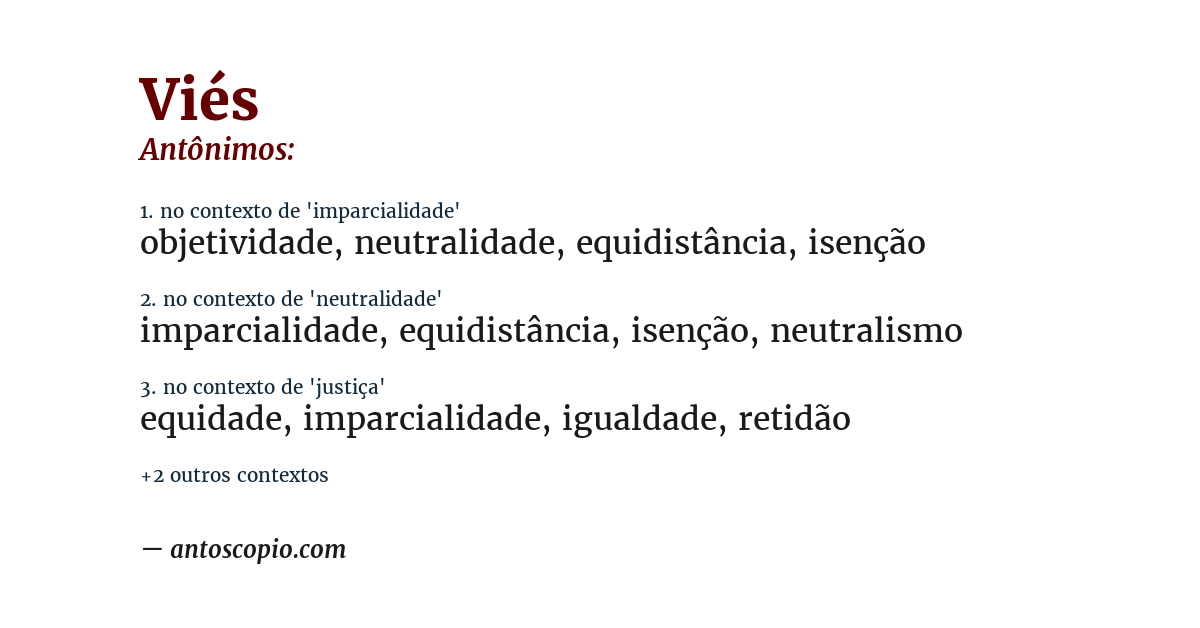 Antônimo de viés