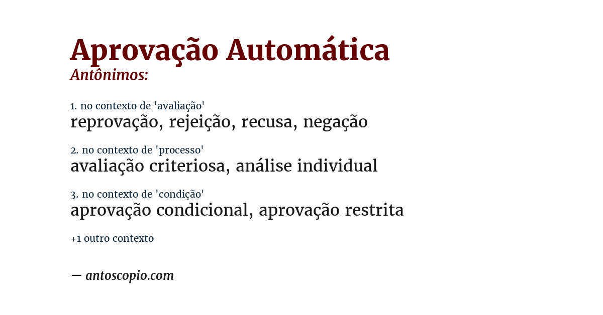 Antônimo de aprovação automática