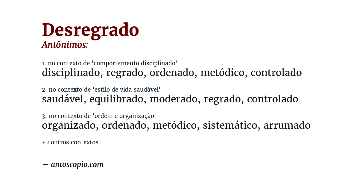 Antônimo de desregrado