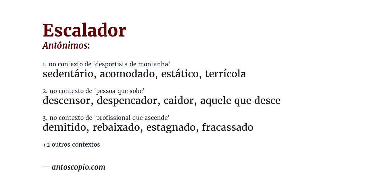 Antônimo de escalador