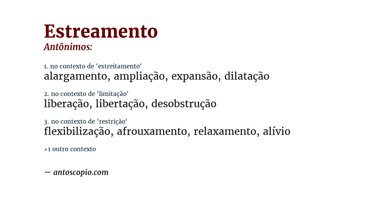 Antônimo de estreamento