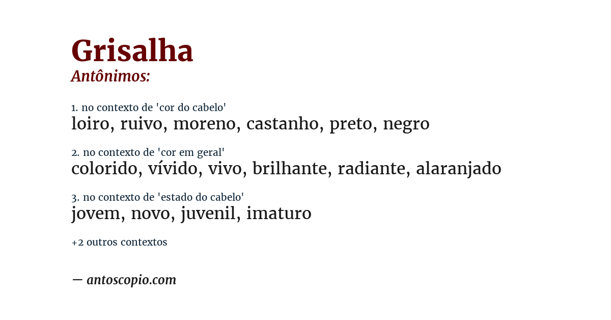 Antônimo de grisalha