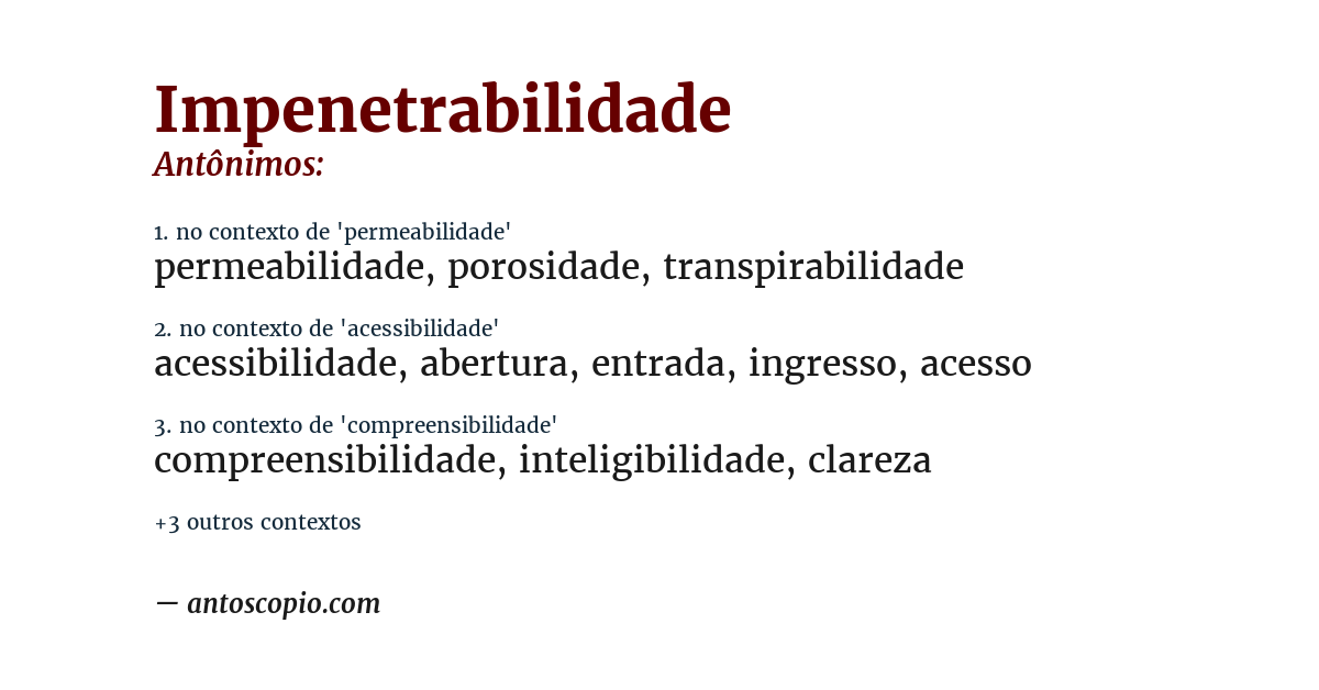 Antônimo de impenetrabilidade