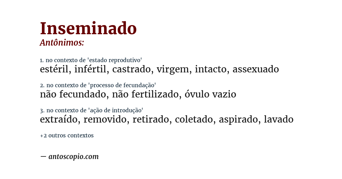Antônimo de inseminado