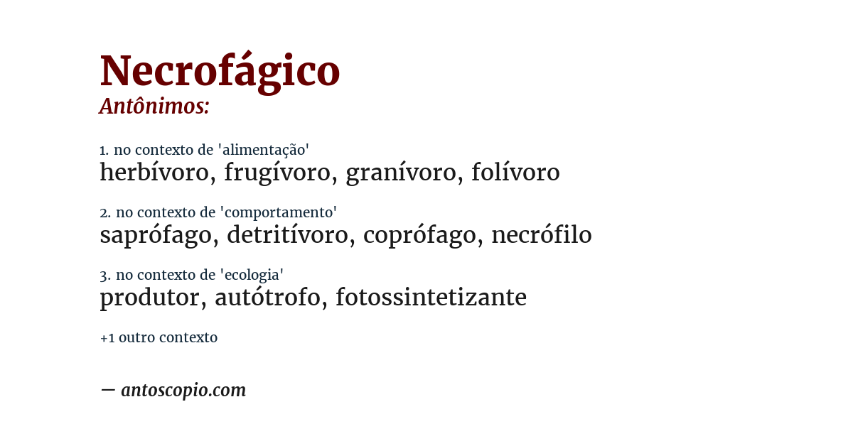 Antônimo de necrofágico