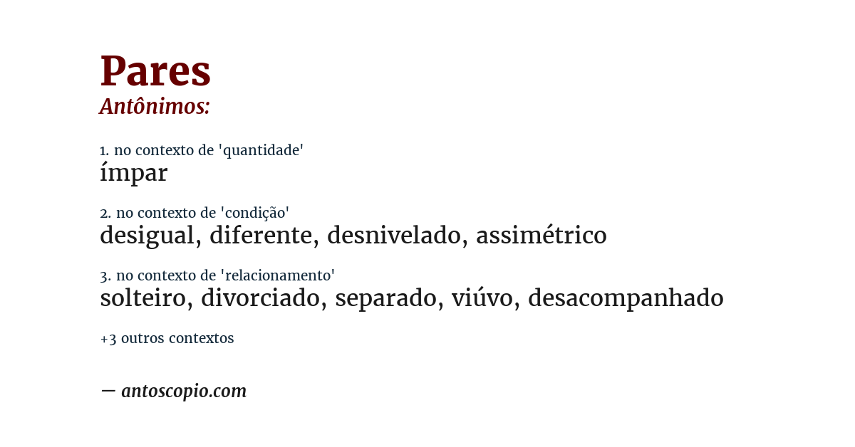 Antônimo de pares