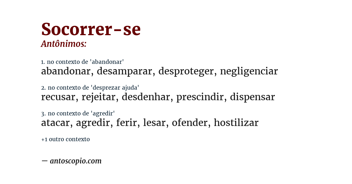 Antônimo de socorrer-se