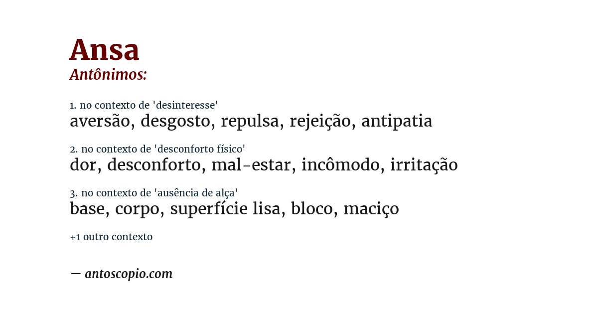 Antônimo de ansa