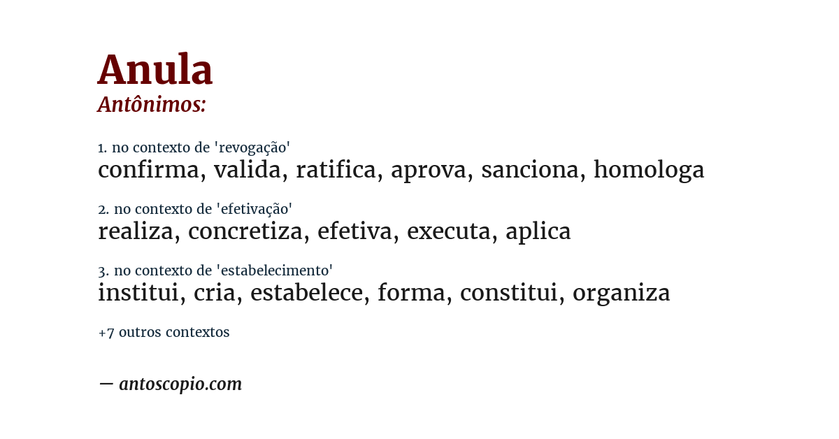 Antônimo de anula