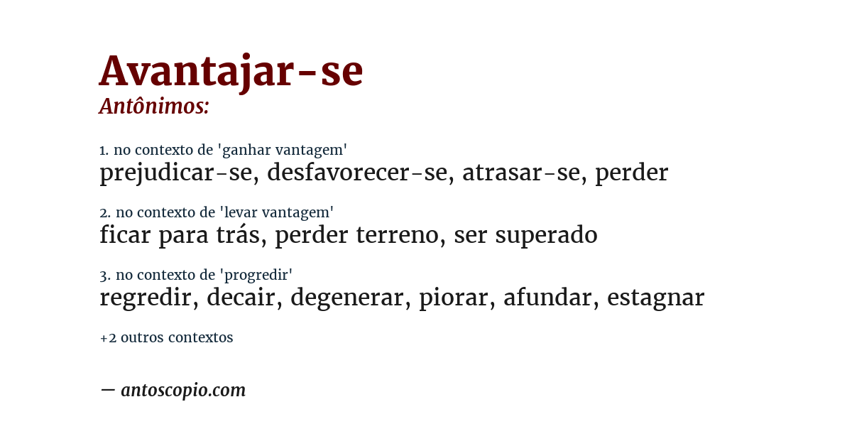 Antônimo de avantajar-se