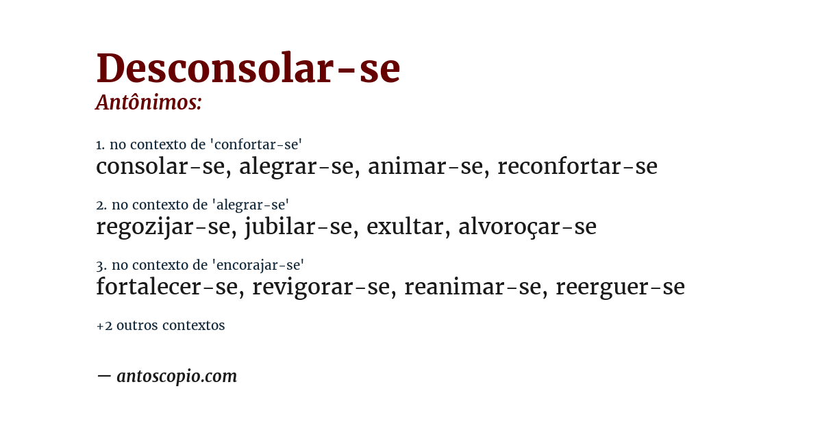 Antônimo de desconsolar-se